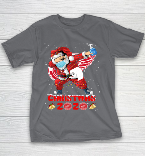Detroit Red Wings Funny Santa Claus Dabbing Christmas 2020 NHL Youth T-Shirt 5