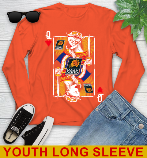 NBA Basketball Phoenix Suns The Queen Of Hearts Card Shirt Youth Long Sleeve 3