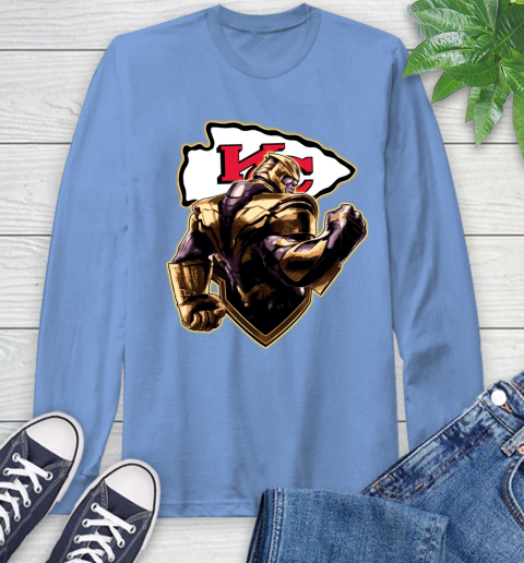 NFL Thanos Avengers Endgame Football Sports Kansas City Chiefs Long Sleeve T-Shirt 11