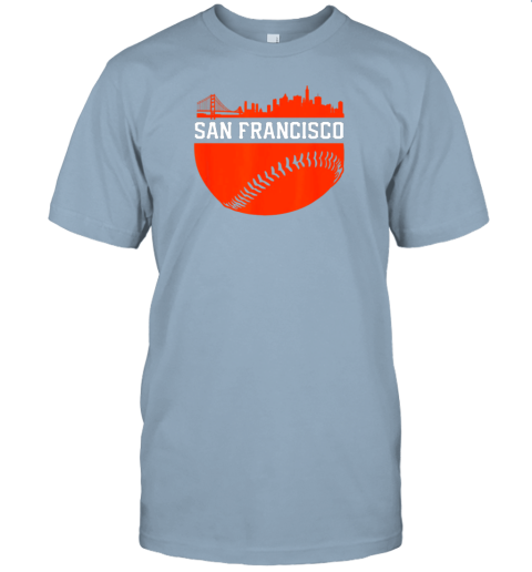 hvol san francisco baseball vintage sf the city skyline gift jersey t shirt 60 front light blue