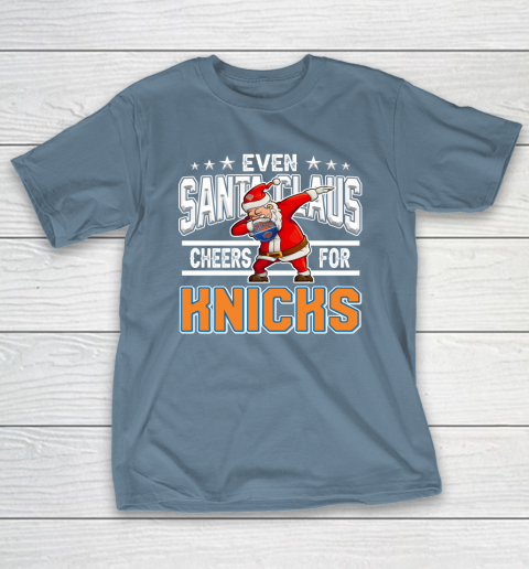 New York Knicks Even Santa Claus Cheers For Christmas NBA T-Shirt 6