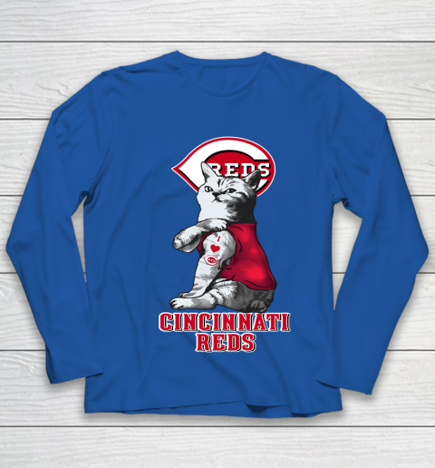 MLB Baseball My Cat Loves Cincinnati Reds Youth Long Sleeve 7