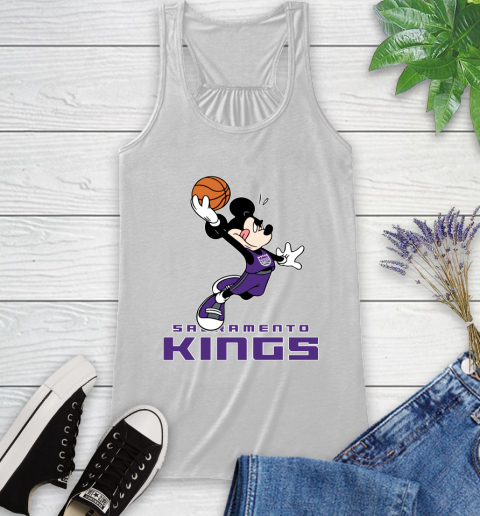 NBA Basketball Sacramento Kings Cheerful Mickey Mouse Shirt Racerback Tank 2