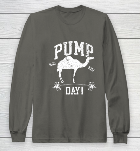 Funny Pump Day Hump Day Camel Weight Lifting Training Gym Long Sleeve T-Shirt - Image 6