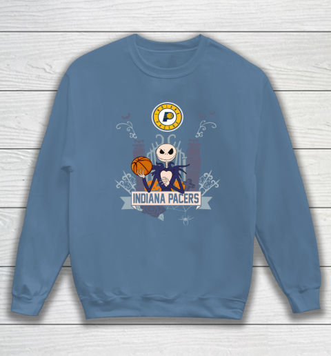 NBA Indiana Pacers Basketball Jack Skellington Halloween Sweatshirt 6