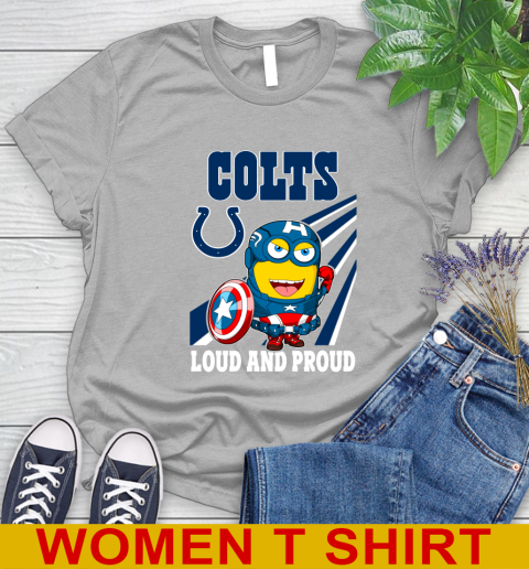 NFL Football Indianapolis Colts Captain America Marvel Avengers Minion Shirt Women's T-Shirt 5
