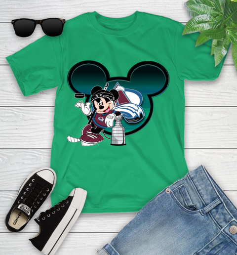 NHL Colorado Avalanche Stanley Cup Mickey Mouse Disney Hockey T Shirt Youth T-Shirt 6
