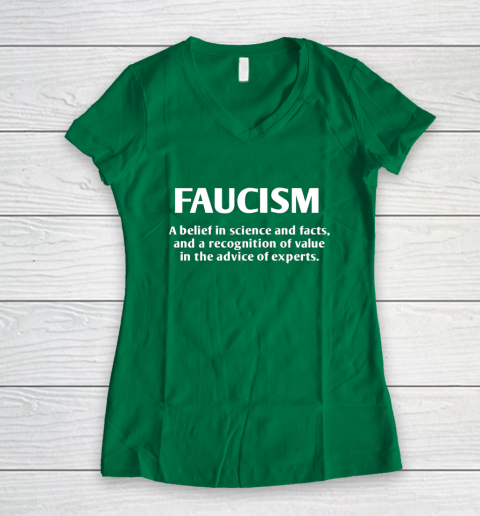 FAUCISM A belief in science and facts Women's V-Neck T-Shirt 3
