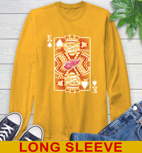 Detroit Red Wings NHL Hockey The King Of Spades Death Cards Shirt Long Sleeve T-Shirt 2
