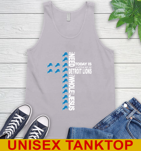 NFL All I Need Today Is A Little Bit Of Detroit Lions Cross Shirt Tank Top 3