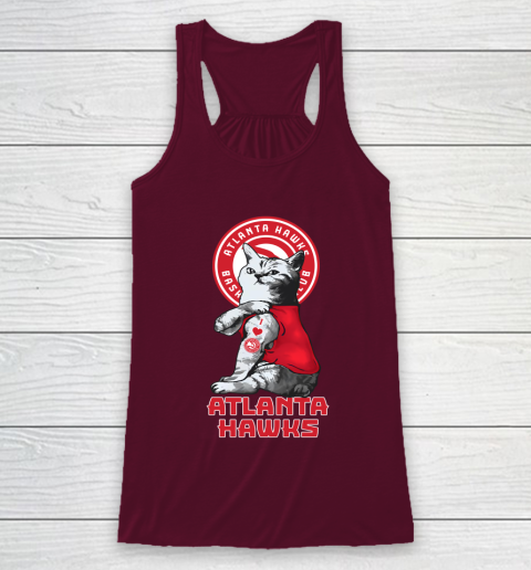 NBA Basketball My Cat Loves Atlanta Hawks Racerback Tank 2