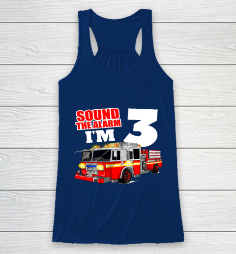 Kids Fire Truck 3rd Birthday T Shirt Boy Firefighter 3 Years Old Racerback Tank 6
