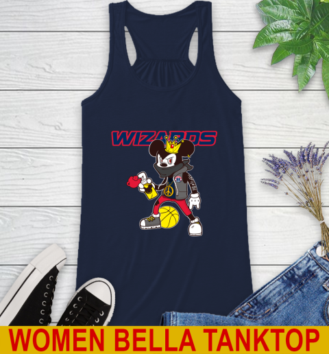 Washington Wizards NBA Basketball Mickey Peace Sign Sports Racerback Tank 11