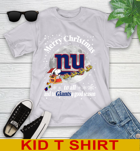 New York Giants Merry Christmas To All And To Giants A Good Season NFL Football Sports Youth T-Shirt 4