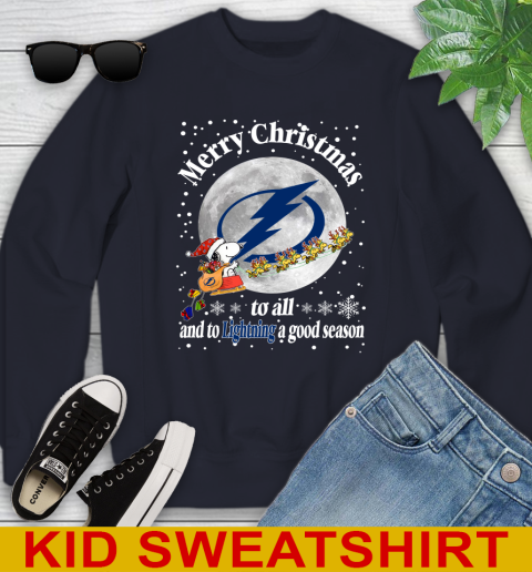 Tampa Bay Lightning Merry Christmas To All And To Lightning A Good Season NHL Hockey Sports Youth Sweatshirt 2