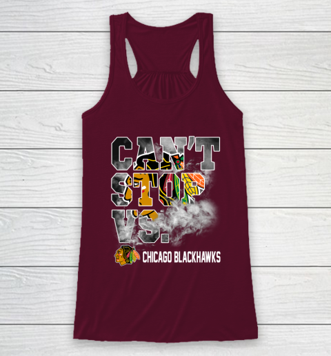 NHL Chicago Blackhawks Hockey Can't Stop Vs Racerback Tank 2