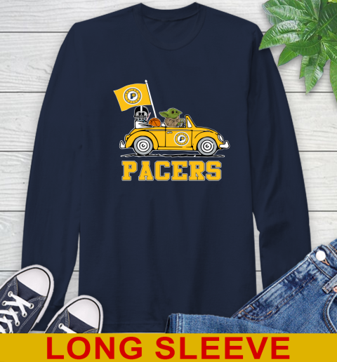 NBA Basketball Indiana Pacers Darth Vader Baby Yoda Driving Star Wars Shirt Long Sleeve T-Shirt 4