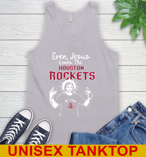 Houston Rockets NBA Basketball Even Jesus Loves The Rockets Shirt Tank Top 3
