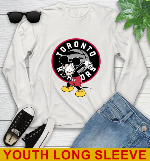 Toronto Raptors NBA Basketball Dabbing Mickey Disney Sports Youth Long Sleeve 12