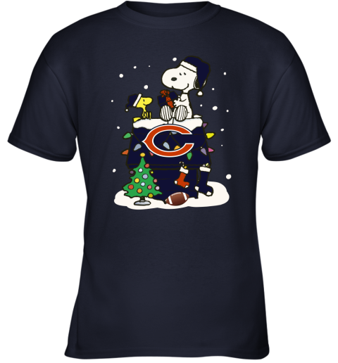 A Happy Christmas With Chicago Bears Snoopy Youth T-Shirt