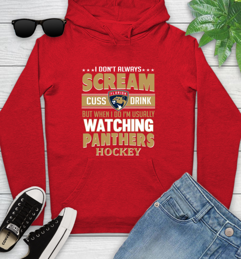 Florida Panthers NHL Hockey I Scream Cuss Drink When I'm Watching My Team Youth Hoodie 12