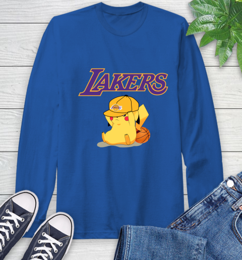 NBA Pikachu Basketball Sports Los Angeles Lakers Long Sleeve T-Shirt 9