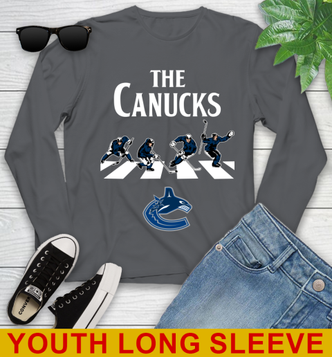 NHL Hockey Vancouver Canucks The Beatles Rock Band Shirt Youth Long Sleeve 9