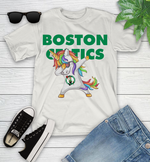 Boston Celtics NBA Basketball Funny Unicorn Dabbing Sports Youth T-Shirt 12