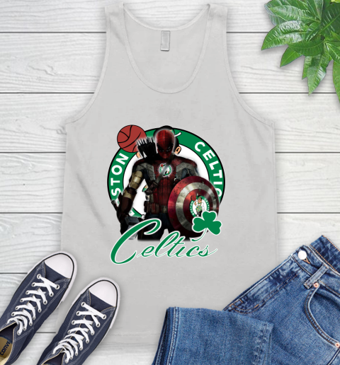 Boston Celtics NBA Basketball Captain America Thor Spider Man Hawkeye Avengers Tank Top