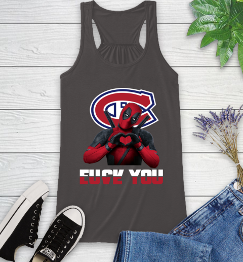 NHL Montreal Canadiens Deadpool Love You Fuck You Hockey Sports Racerback Tank 11