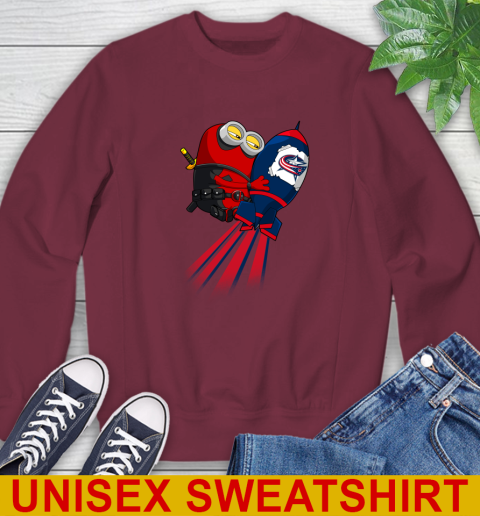 NHL Hockey Columbus Blue Jackets Deadpool Minion Marvel Shirt Sweatshirt 6