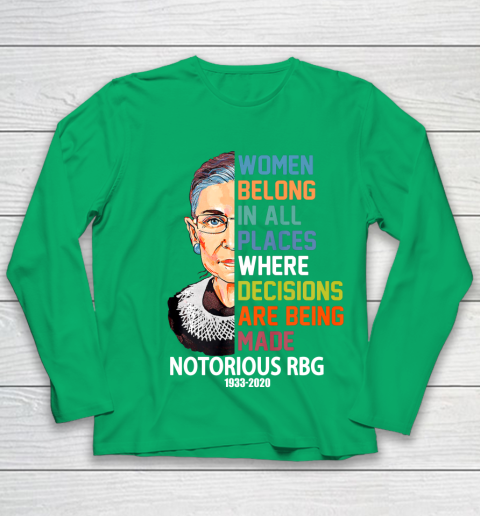 Notorious RBG 1933  2020 Women Belong In All Places Ruth Bader Ginsburg Youth Long Sleeve 4