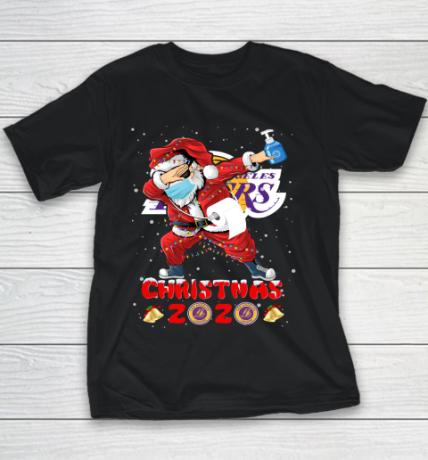 Los Angeles Lakers Funny Santa Claus Dabbing Christmas 2020 NBA Youth T-Shirt