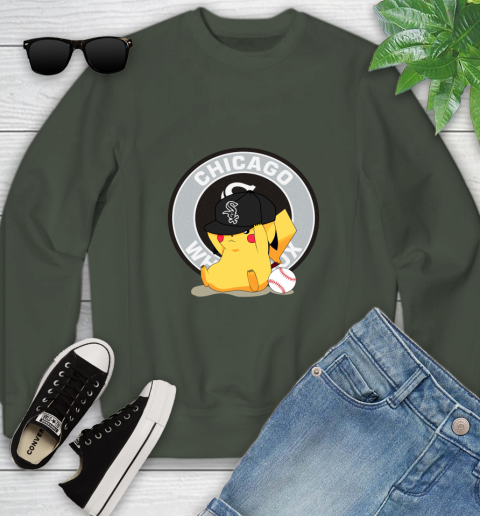 MLB Pikachu Baseball Sports Chicago White Sox Youth Sweatshirt 10