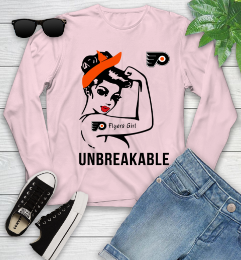 NHL Philadelphia Flyers Girl Unbreakable Hockey Sports Youth Long Sleeve 7