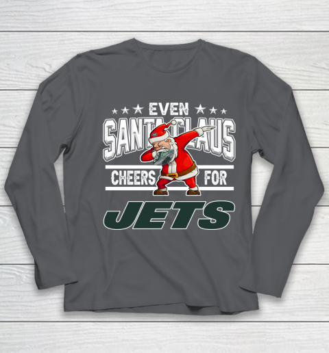 New York Jets Even Santa Claus Cheers For Christmas NFL Youth Long Sleeve 6