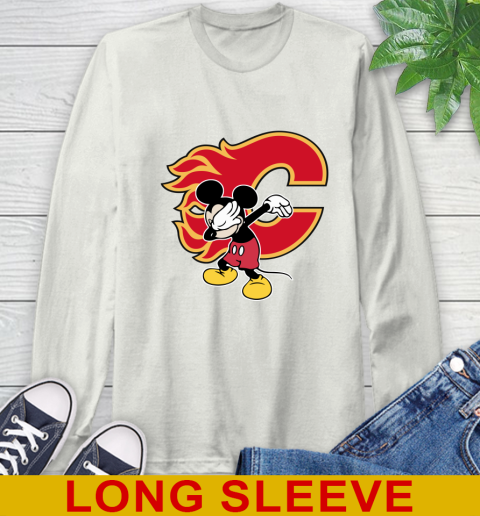 Calgary Flames NHL Hockey Dabbing Mickey Disney Sports Long Sleeve T-Shirt 12