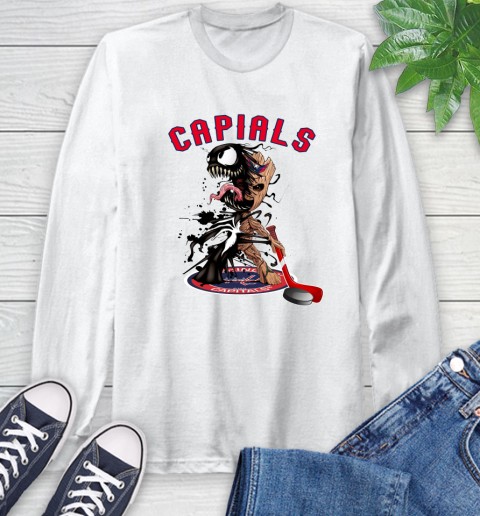 NHL Washington Capitals Hockey Venom Groot Guardians Of The Galaxy Long Sleeve T-Shirt
