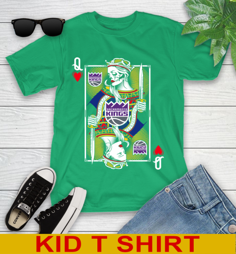 NBA Basketball Sacramento Kings The Queen Of Hearts Card Shirt Youth T-Shirt 7