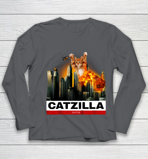 CATZILLA  Funny Kitty Tshirt for Cat lovers to Halloween Youth Long Sleeve 6