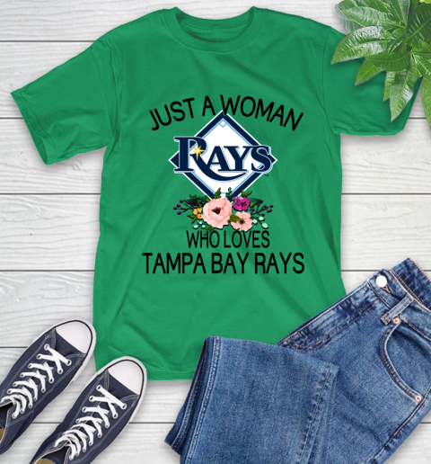 MLB Just A Woman Who Loves Tampa Bay Rays Baseball Sports T-Shirt 5