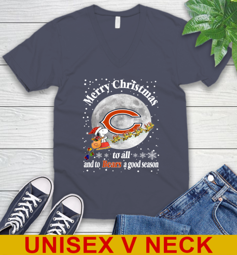 Chicago Bears Merry Christmas To All And To Bears A Good Season NFL Football Sports V-Neck T-Shirt 7
