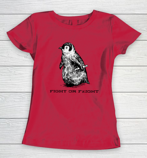 Fight Or Flight Funny Penguin Pun Women's T-Shirt - Image 7