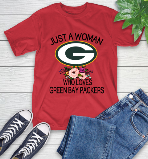NFL Just A Woman Who Loves Green Bay Packers Football Sports T-Shirt 10