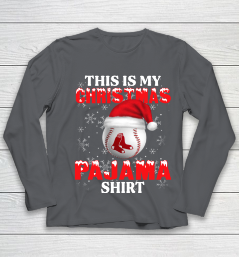 Boston Red Sox This Is My Christmas Pajama Shirt MLB Youth Long Sleeve 6
