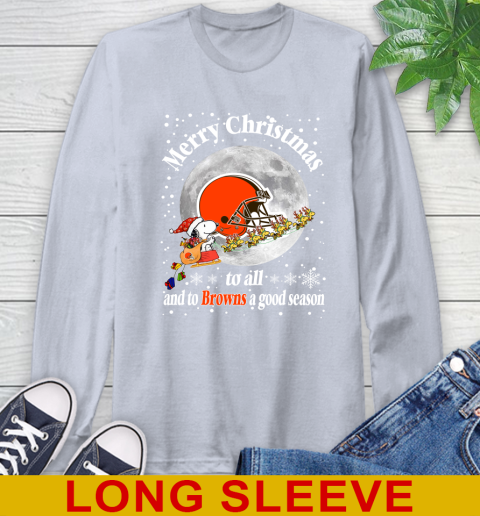 Cleveland Browns Merry Christmas To All And To Browns A Good Season NFL Football Sports Long Sleeve T-Shirt 6