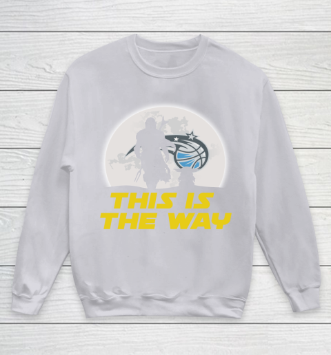 Orlando Magic NBA Basketball Star Wars Yoda And Mandalorian This Is The Way Youth Sweatshirt 3