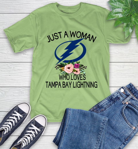 NHL Just A Woman Who Loves Tampa Bay Lightning Hockey Sports T-Shirt 9