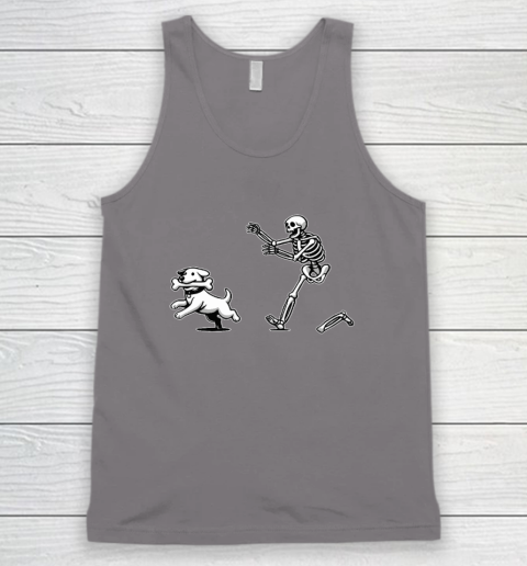 Halloween Dog, Funny Skeleton, Skeleton Chasing Dog Tank Top 5
