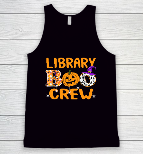 Library Boo Crew School Librarian Halloween Library Book Tank Top